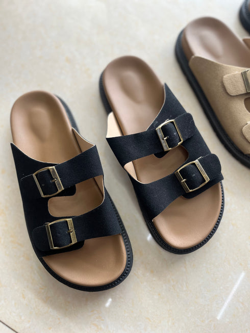 Women Casual Double Adjustable Strap Slid on Sandal